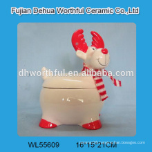 2016 new arrival Christmas ceramic reindeer cookie jar